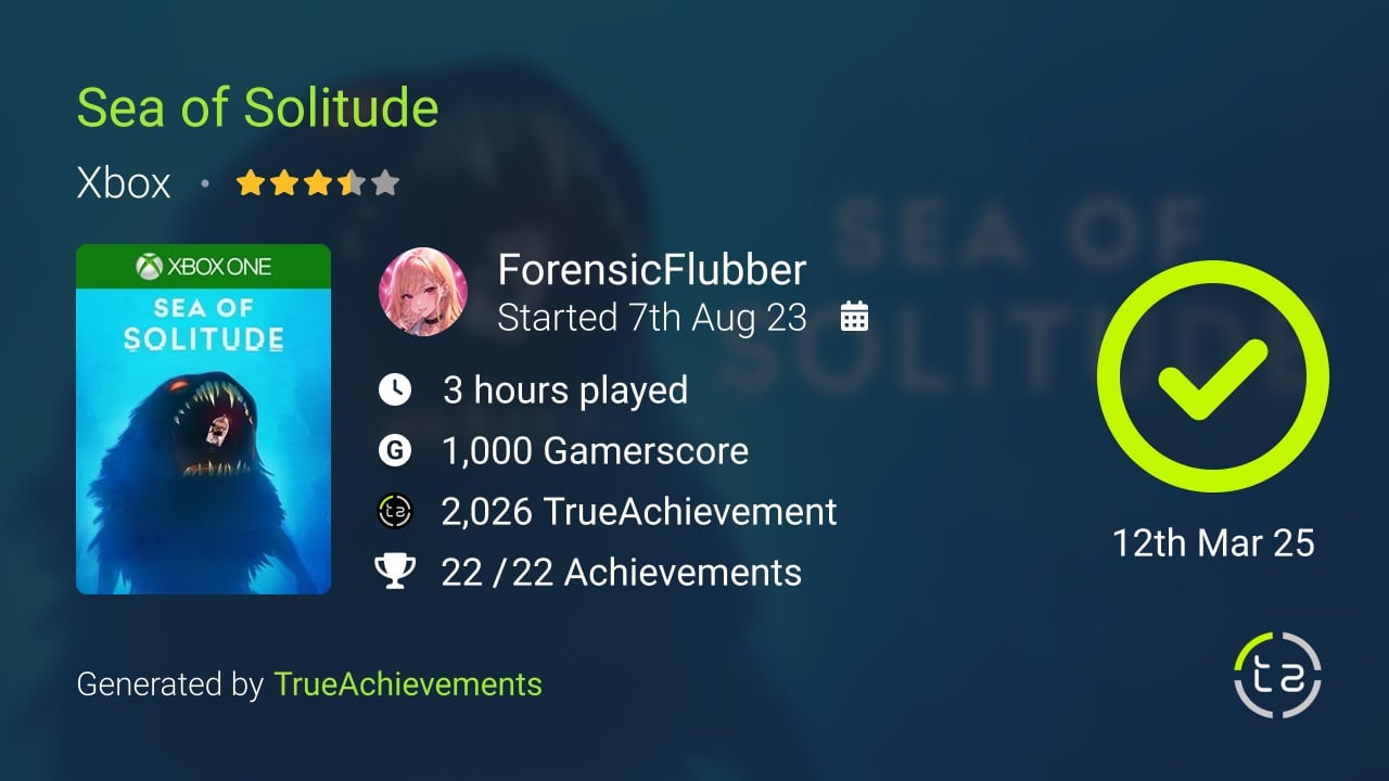 Sea of Solitude achievement summary